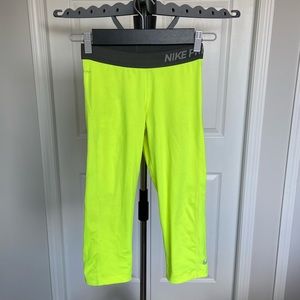 BRIGHT Yellow Nike Capris